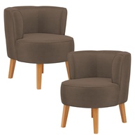 Kit 2 Poltronas Elegantes em Veludo Marrom | Design Moderno e Conforto Premium para Sala de Estar - imagem 1