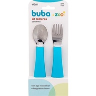 Kit Talheres Zoo Azul da Buba - Design Anatômico com Ponta em Aço Inoxidável - imagem 5