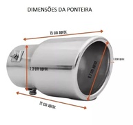 Ponteira Escapamento Esportivo Universal Cromada - Design Moderno e Som Esportivo - imagem 2