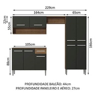 Cozinha Compacta Madesa Emilly Pop com Armário e Balcão – Design Moderno Rustic/Preto - imagem 3