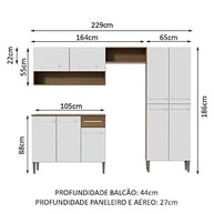 Cozinha Compacta Madesa Emilly Pop com Armário e Balcão – Estilo Moderno Rustic/Branco - imagem 3
