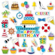 26 Ímãs Divertidos para Porta de Cruzeiro de Aniversário - Decoração de Navio, Carro e Geladeira com Tema de Festa e Carnaval - imagem 2