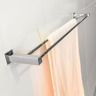 Porta Toalha Duplo 70cm Inox 304 para Banheiro - Design Moderno e Resistente - imagem 3