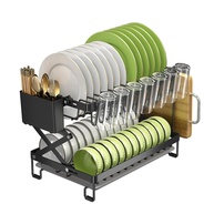Escorredor de Louça com Porta Talheres - Organizador Preto para Cozinha Moderna - imagem 1
