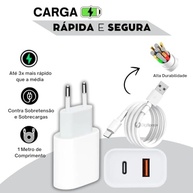 Kit Carregador Turbo 40W Dupla Porta USB-C + USB-A + Cabo Tipo-C: Carregamento Rápido para iPhone 15/16, Galaxy, Tablets e Notebooks - imagem 4