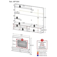 Painel para TV 65" com Porta Basculante e Prateleiras | Design Moderno em MDP - imagem 4