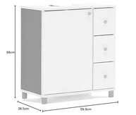 Balcão para Banheiro com 3 Gavetas e 1 Porta - Design Moderno Branco Politorno - imagem 2