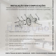 Porta Toalha de Rosto de Parede Triangular em Aço Inox Polido - Design Moderno para Banheiro - imagem 5