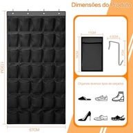 Sapateira de Porta Vertical Suspensa - Organizador de Sapatos Moderno para Quarto e Closet - imagem 3