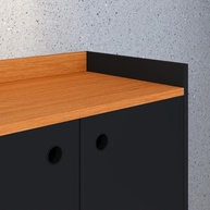 Aparador Buffet Balcão Wood New Retrô 3 Portas - Estilo Vintage para Sala e Cozinha - imagem 4