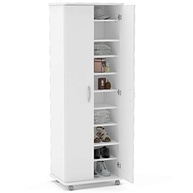 Armário Multiuso Limeira Alto 2 Portas com 8 Prateleiras - Design Moderno em Branco Politorno - imagem 5