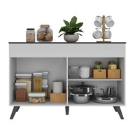 Balcão de Cozinha com Pia 120cm Veneza - 2 Portas Modernas com Prateleiras | Design Retro Elegante - imagem 5