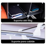 Guarda-Roupa Dobrável 3 Portas com Zíper - Organizador de Roupas Impermeável e Compacto - imagem 5