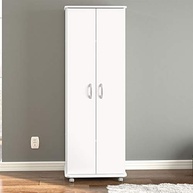 Armário Multiuso Limeira Alto 2 Portas com 8 Prateleiras - Design Moderno em Branco Politorno - imagem 3