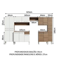 Cozinha Completa Madesa Emilly Joy 15 Portas 1 Gaveta Rustic/Branco - imagem 3