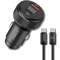 Carregador Veicular Turbo 60W com 2 Portas USB-C e Cabo Premium | Carro Rápido IOS/Android - imagem 1
