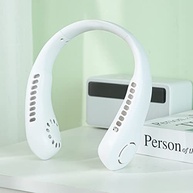 Ventilador 5 Gear Portátil Display Digital Leafless Pescoço 2600mAh Grande Lazy Ar Condicionado USB Handheld Pequeno Ventilador - imagem 3