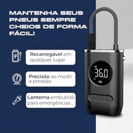 Mini Compressor Portátil 150 PSI: Pneus de Bike, Moto, Carro e Bolas - Com Lanterna Integrada! - imagem 5
