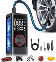 Compressor de Ar Portátil 150PSI: Inflador Sem Fio para Pneus de Carro, Moto e Bicicleta com Medidor e Luz LED - imagem 1