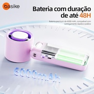 Basike Ventilador de Mão Portátil Recarregável com Display Digital, 100 Níveis de Velocidade, Função Resfriamento, 12W, Bateria 6000mAh, Ângulo 180°, Ideal para Casa, Viagens e Escritório (Branco) - imagem 4