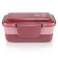 Marmita 2 Divisórias Rosa - Pote Fitness com Tampa Segura para Micro-ondas e Congelador - imagem 2