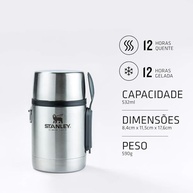 Stanley Pote Térmico 532ml com Garfolher - Aço Inoxidável Isolado para Alimentos Quentes e Frios - imagem 3