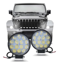 Kit 2 Faróis de Milha Redondo 42W 14 LEDs Cree Ultra Led 10-30V - Iluminação Potente Off Road - imagem 1