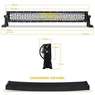 Barra LED 390W 6500K Curva 8D 56cm: Iluminação Potente para Seu Veículo Off-Road - imagem 5