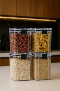 Kit 4 Potes Herméticos 1L - Organize sua Cozinha com Estilo e Praticidade - imagem 2