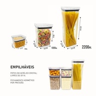 Kit 12 Potes Herméticos Acrílico Quadrado - Organize sua Cozinha com Estilo e Segurança - imagem 4