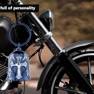Sino de Motocicleta 3D Anjo para Homens e Mulheres, Aço Inoxidável, Suporte de Guidão, Preto e Prata - imagem 3