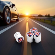 Tampas de Válvula de Pneu Prata Estilo Bandeira Britânica - 4 Peças - imagem 2