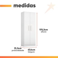 Armário Multiuso Organizador 4 Prateleiras Belem Branco - Solução Inteligente para Escritório e Lavanderia - imagem 3