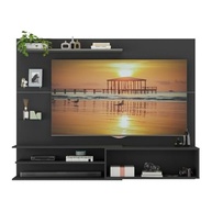 Painel para TV até 65" com 1 Porta e Prateleiras Multimóveis MP1064 - Design Moderno em Preto Grafite - imagem 5
