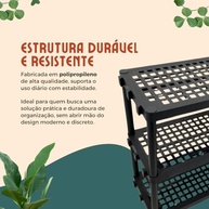 Estante Modular Multiuso Preta com 4 Prateleiras - Organize com Estilo e Funcionalidade - imagem 5