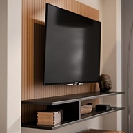 Painel para TV até 50" com Nichos e Prateleiras Suspensas - Moderno e Funcional - imagem 5