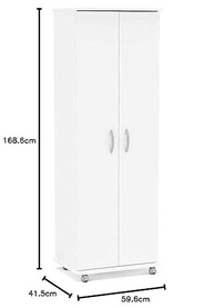 Armário Multiuso Limeira Alto 2 Portas com 8 Prateleiras - Design Moderno em Branco Politorno - imagem 4