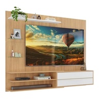 Painel para TV até 65" com 1 Porta Basculante e Prateleiras Multimóveis – Design Rustic/Branco - imagem 4