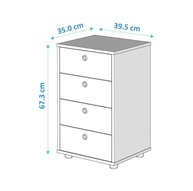 Gaveteiro Classic Freijó 4 Gavetas - Organize seu Escritório com Estilo e Praticidade - imagem 2