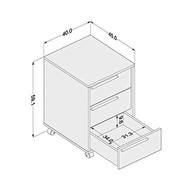 Gaveteiro Maia 3 Gavetas com Rodízios - Design Moderno e Praticidade - imagem 4