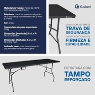 Mesa Dobrável Gallant 1,80m com Alça - Transforme Espaços com Praticidade e Estilo - imagem 4