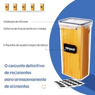 Kit 15 Potes Herméticos com Tampa - Organize sua Cozinha com Estilo e Praticidade - imagem 5