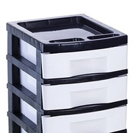 Gaveteiro Plástico 4 Gavetas com Rodízios - Design Moderno e Prático - imagem 5
