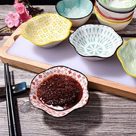 BOSILI Prato de molho de soja para sushi, conjunto de 4 pratos de molho japonês, prato de molho de cerâmica, molho de imersão - imagem 3