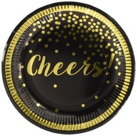 Pratos de Papel Cheers Gold Foil - 8 Unidades | Design Festivo Premium - imagem 1
