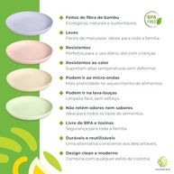 Kit com 4 Pratos de Sobremesa em Fibra de Bambu - BPA Free, Sustentável e Resistente (Design Variado Escuro) - imagem 5