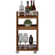 Bar Carrinho com Rodízios Cinza Canela - Design Moderno e Funcionalidade Premium - imagem 5