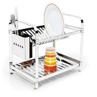 Escorredor de Pratos Mak Inox - Aço Inoxidável Premium com 16 Pratos e Porta Talheres - imagem 1