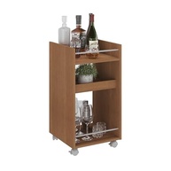 Bar Carrinho com Rodízios Cinza Canela - Design Moderno e Funcionalidade Premium - imagem 4