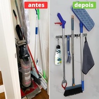 LUMAI Suporte de Pendurar Vassoura Aço Inoxidável 304 Premium - Organizador de Vassouras com Instalação Fácil e Segura - imagem 5